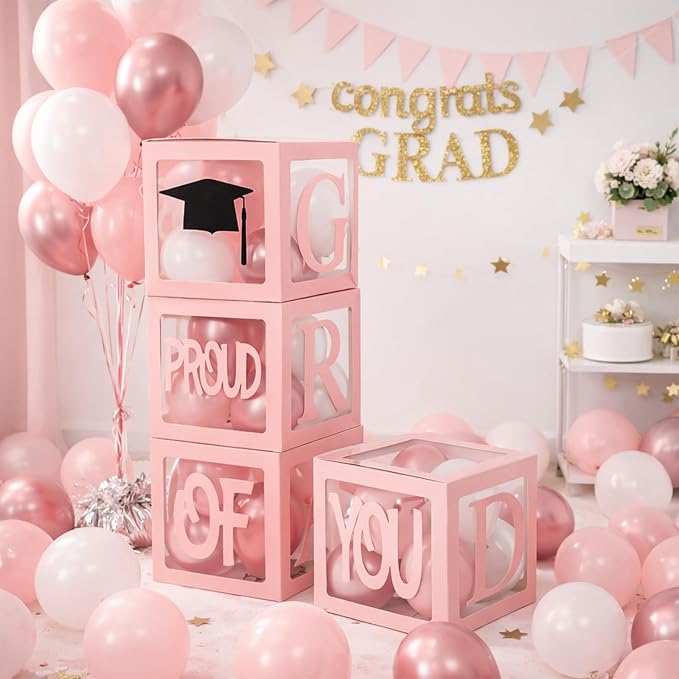 Graduation Decorations 2026, PROUD OF YOU, Class of 2026 and 130pcs Light Pink - Image 7