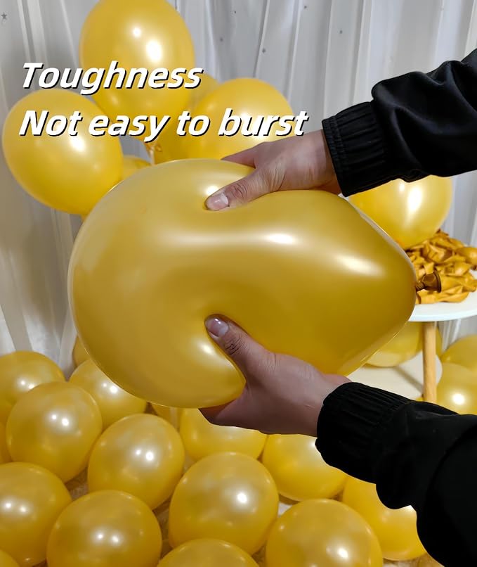 300 Pack Gold Balloons 12 Inch Pearlescent Golden Latex Party Balloon Bulk - Image 3