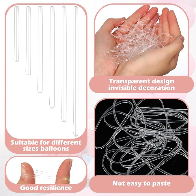 Eaasty 300 Pcs Clear Rubber Bands - Image 3