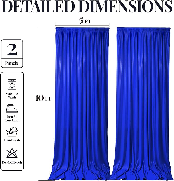 10x10 ft Royal Blue Glitter Backdrop Curtain - Image 8