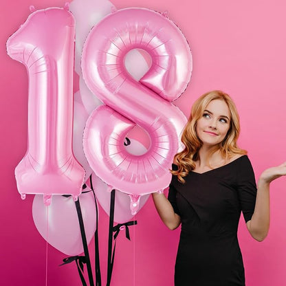 Pink Number 18 Balloon, 40 Inch Big Large Foil Helium Number Balloons, Giant - Image 5