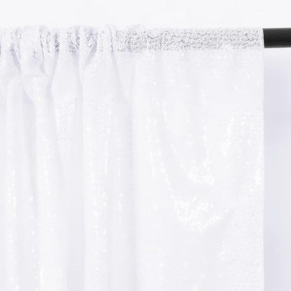 Eternal Beauty White Sequin Backdrop Curtains, 4 Panels 2x8FT | 3mm Sparkle - Image 7