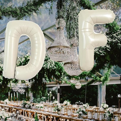 TONIFUL 40 Inch Large Cream White Letter F Balloons Giant Alphabet Letter - Image 4