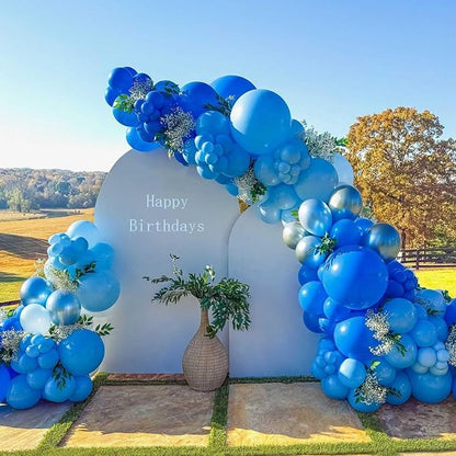 Blue Balloons, 12 Inch Double Stuffed Metallic Light Blue Mixed Latex Balloon - Image 4