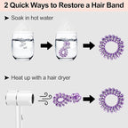 JessLab Spiral Hair Ties, 20 Pcs Traceless Phone Cord Hair Ties No Crease Spiral Bracelet Plastic Coil Ponytail Holders No-Damage Headband Hair Accessory for Girls Women Ladies Gift (Lustrous)