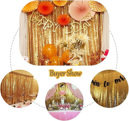 SquarePie 6x8ft Gold Sequin Backdrop, High Density Non-Transparent Glitter - Image 7