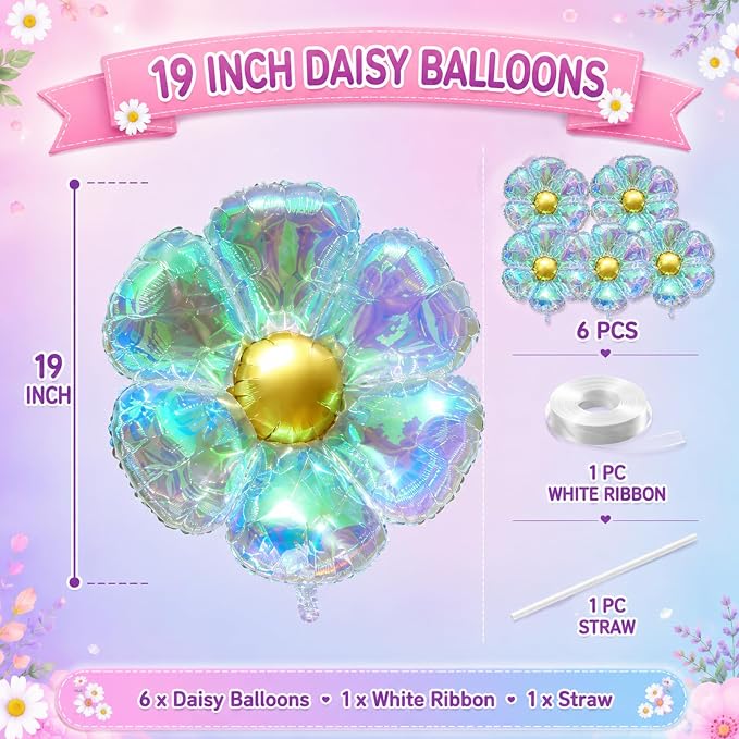 Iridescent Daisy Balloons, Baby Shower, Bridal Shower and Spring Party - Image 2