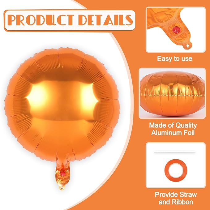 20 Pcs Round Shaped Balloons, 18 Inch Round Foil Balloon, Giant Round Mylar - Image 5