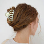 Fashion Tortoise Hair Clips for Women Resin Medium Hair Claw Clip for Fine Hair Non Slip Grip Hair Jaw Clips 2PCS in Set (Plain Tortoise Shell Hair Clips)