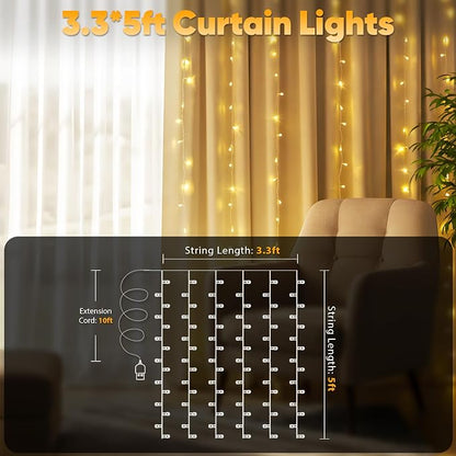Curtain Lights for Bedroom, 90 Led Hanging String Light Outdoor, Fairy Curtain - Image 2