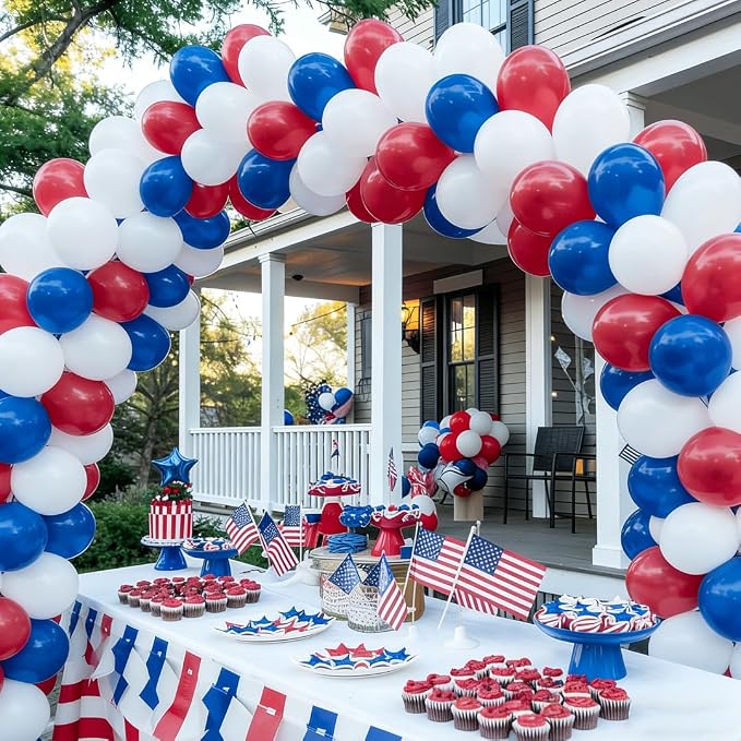 100Pcs Red White and Blue Balloons, 12 Inch 4th of July Balloons Red Blue White - Image 3