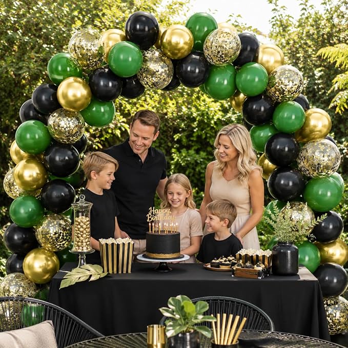 Black Gold Green Balloons for Graduation Party Decorations 60PCS 12INCH Dark - Image 6