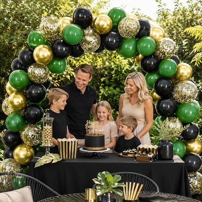 Black Gold Green Balloons for Graduation Party Decorations 60PCS 12INCH Dark - Image 6