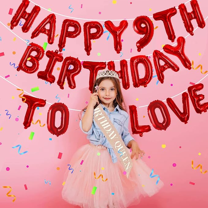Red Happy Birthday Balloon Banner Set -16" Foil Letters Balloons | 76pcs - Image 8