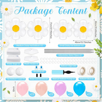 Kasyat 2 Sets Blue Dog Balloon Column Stand Kit Pastel Pink Purple Blush Dasiy - Image 2