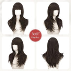 SOFEIYAN Long Straight Layered Wig with Bangs 24 Inch Synthetic Natural Hair Wig Soft Heat Resistant Long Wigs for Women Daily Party Use