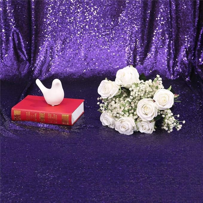 Eternal Beauty Purple 3mm Sequin Backdrop 20x10 Ft - Image 8