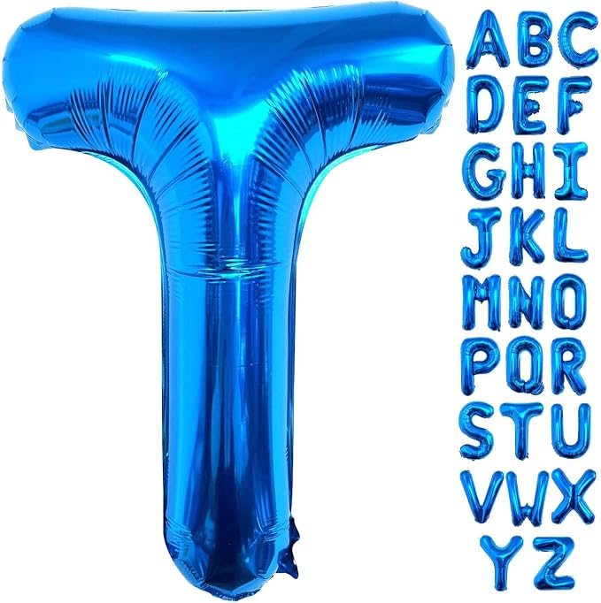 Lovoir 40 Inch Large Blue Letter T Balloons Big Size Jumbo Mylar Foil Helium by Lovoir
