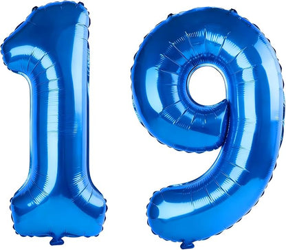 40 Inch Number 19 Balloons for 19th Birthday Party Decorations, 0-100 Dark Blue by FOBELEC