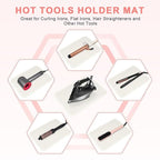 AMIJEAL Oversize Silicone Heat Resistant Mat for Hair Tools, Curling Iron Flat Iron Hair Straightener Holder Mat, Portable Hot Tools Cover Pad for Travel Vanity Salon(14.2" x 11.0")