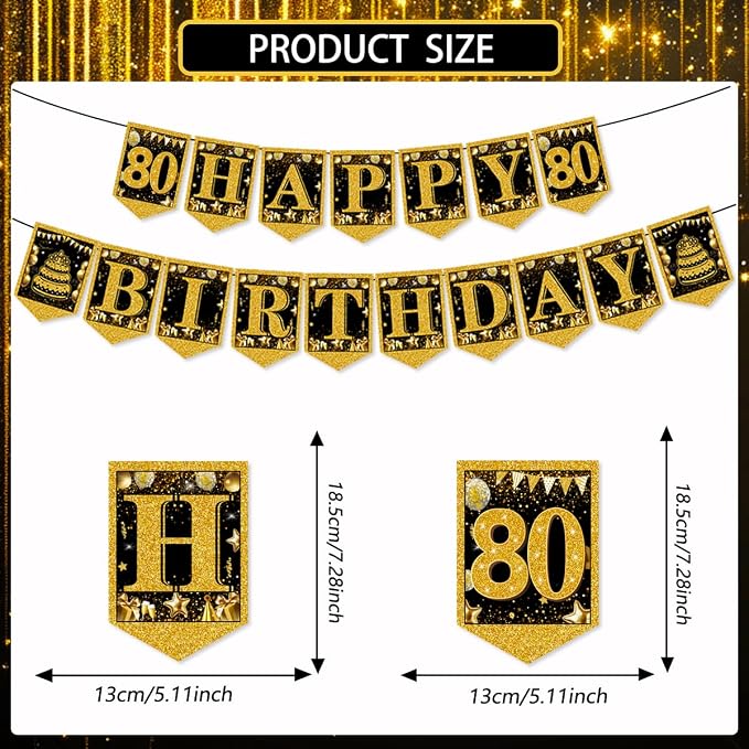 Mxdfafa 39Pcs 80th Birthday Decoration Kit - Image 5