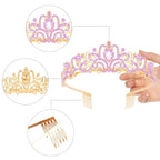 Didder Gold Purple Rhinestone Princess Tiaras and Crowns for Women and Girls Birthday Tiara Crown Halloween Costume Party Wedding Prom Headpiece