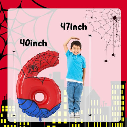 40 Inch Giant Spider Theme Number Foil Balloons Large Number 6 Balloons Kids - Image 2