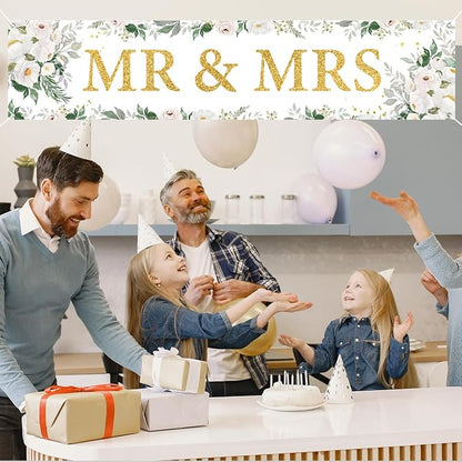 Mr And Mrs Wedding Decor Banner Decorations Party Hanging Sign | Reusable - Image 3