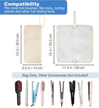 SITHON Hot Iron Holder & Mat, Heat Resistant Hair Tools Travel Bag Portable Hot Tools Organizer Cover Pouch for Curling Irons, Flat Irons, Hair Straightener and Styling Tools (Bag Only) (Beige)