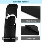 Women's Heat Resistant Neoprene Curling Iron Holder Flat Iron Curling Wand Travel Storage Cover Case Bag Pouch -Water-Resistant (Black)