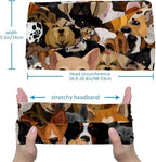 6 Pcs Stretchy Headbands for Women, Absorbed Sport Headband Soft Twist Knotted Headbands for Daily Life Yoga Workout, Dogs Collection Multi Animal