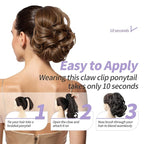 Black Ponytail Extensions,9" Short Curly Wavy Claw Clip Pony tails Hair Extensions Natural Soft Synthetic Hairpiece for Women