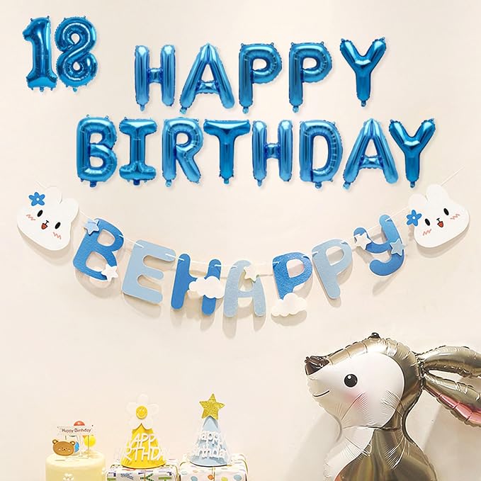 2 Set 20 Pcs Number Balloons 16 Inch Blue 0-9 Number Mylar Foil Balloons Blue - Image 5
