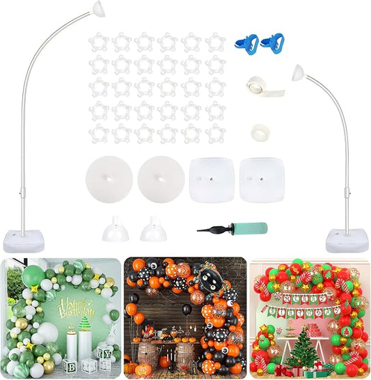 Bazen 2 Pack Arch Stand Balloon White 8.2FT&5FT Bending Half Arch Stand. | by Bazen