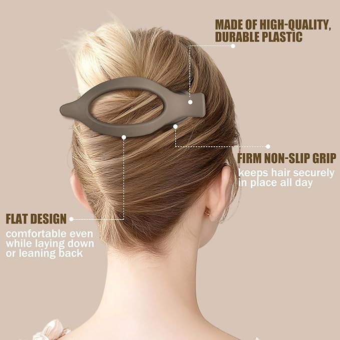 Flat Hair Clips for Women - 6 PCS French Flat Claw Clips Medium Hair Clips for Girls Large Hair Claw Clips for Thick or Thin Hair Strong Hold No Slip Hair Accessories for women (Regular)