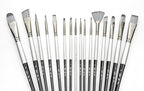 ADIS&Guys 15-Piece Art Paint Brush Set – Professional Brush Kit for Acrylic, Oil, Watercolor, Gouache, Face and Body – Includes Angle, Filbert, Flat, Fan & Round Brushes with Travel Case