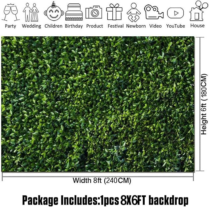 Nature Spring 3D Green Leaves Theme Photo Background Wedding Birthday Party - Image 6