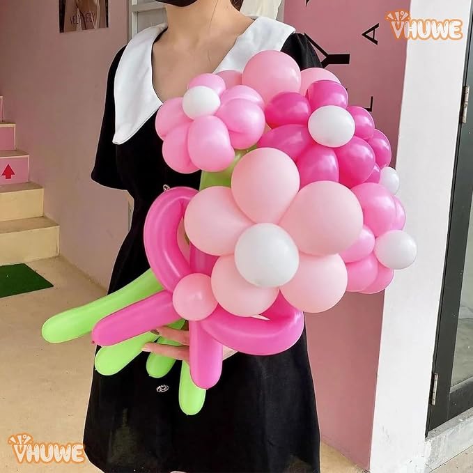 260 Balloons Pink, Thickened 100 Pack Long Balloons Twisting Skinny Magic - Image 5