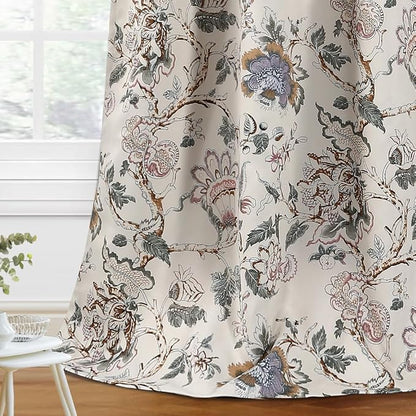 H.VERSAILTEX Blackout Curtains 63 Inch Length 2 Panels Set Floral Print Curtain by HVERSAILTEX
