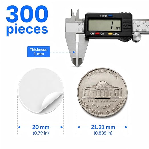 300 PCS Sticky Dots Double Sided, 0.79" X 0.04" Adhesive Dot | Removable - Image 2