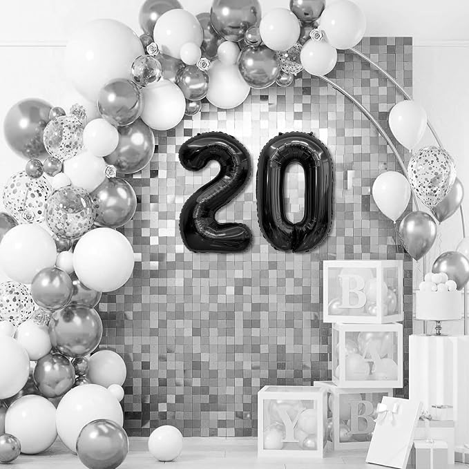 Black Number Balloons 20 Balloon Numbers 20th Number Balloon Foil Mylar Party - Image 5