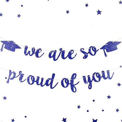 2026 Graduation Decorations Pre-Strung Blingbling We Are So Proud of You Banner by Unknown