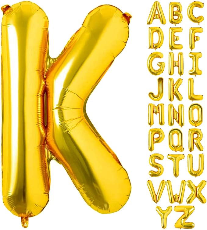 Lovoir 40 Inch Large Gold Letter K Balloons Big Size Jumbo Mylar Foil Helium by Lovoir