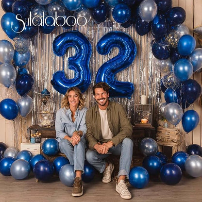40 Inch Navy Blue Big Number 32 Balloon 0-9 Large Helium | Royal Blue 32nd - Image 5