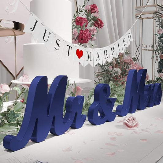 VIOPVERY Wooden Mr & Mrs Wedding Sign by VIOPVERY