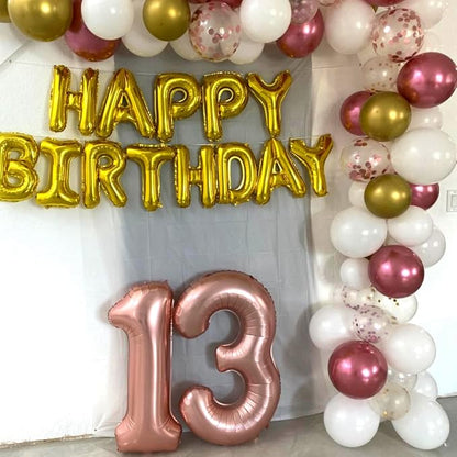 Rose Gold Number 30 Balloons, 40 Inch Rose Gold Mylar Foil Number 3 & 0 Balloons - Image 5