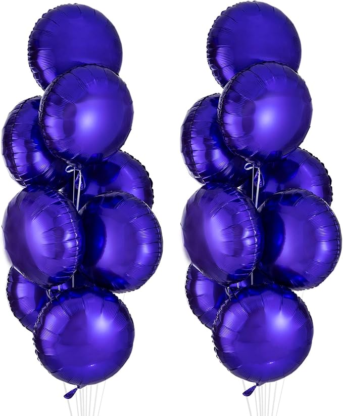 Purple Round Balloon 18 Inches Foil Balloons Mylar Helium Balloons - Image 2