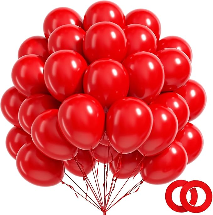 100pcs 12inch Red Balloons by BAUANOOY