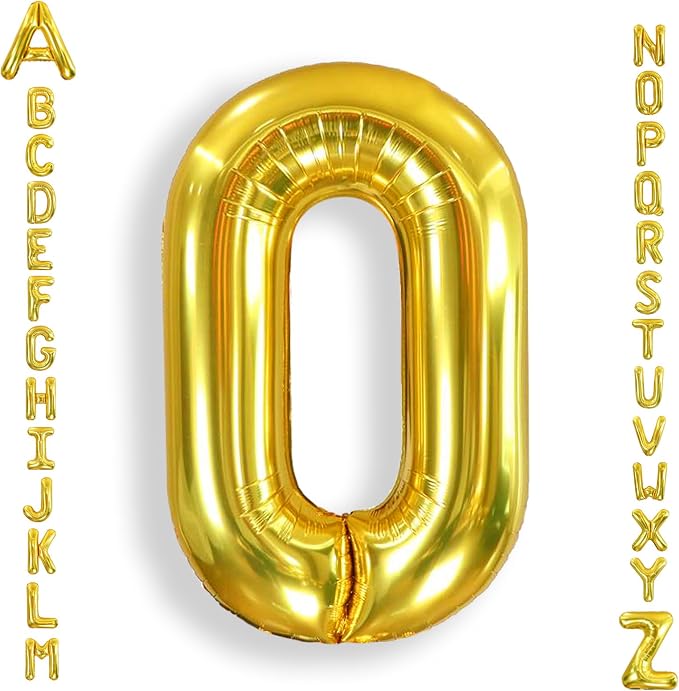 AULE 40 Inch Gold O Balloon Letter Foil A-Z Birthday Big Alphabet | Birthday by AULE