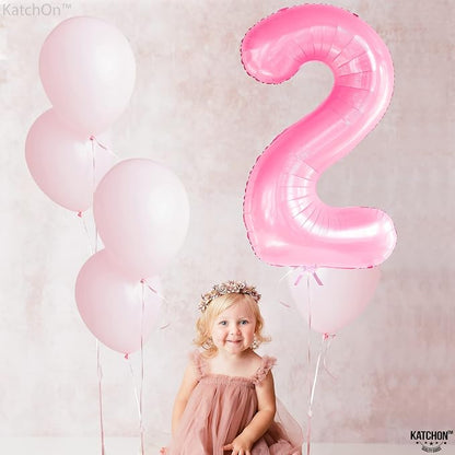 KatchOn Pink Number 2 Balloon 40 Inch 2nd Birthday Decorations - Image 7